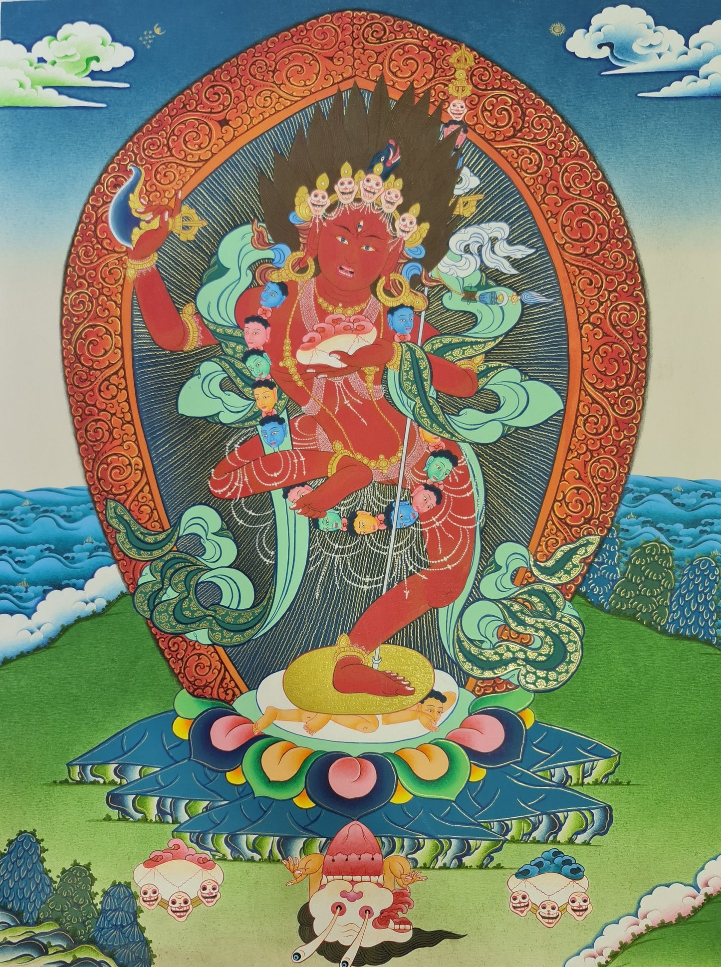 78. Samding Dorje Phagmo (Phamo) Thangka (Thanka). Free Brocade / Free Shipping.
