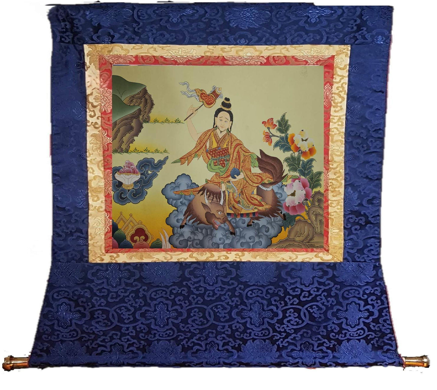 358. Genyan (Protector of Thrangu Rinpoche’s Monastery) Thangka (Thanka). Free Brocade / Free Shipping.
