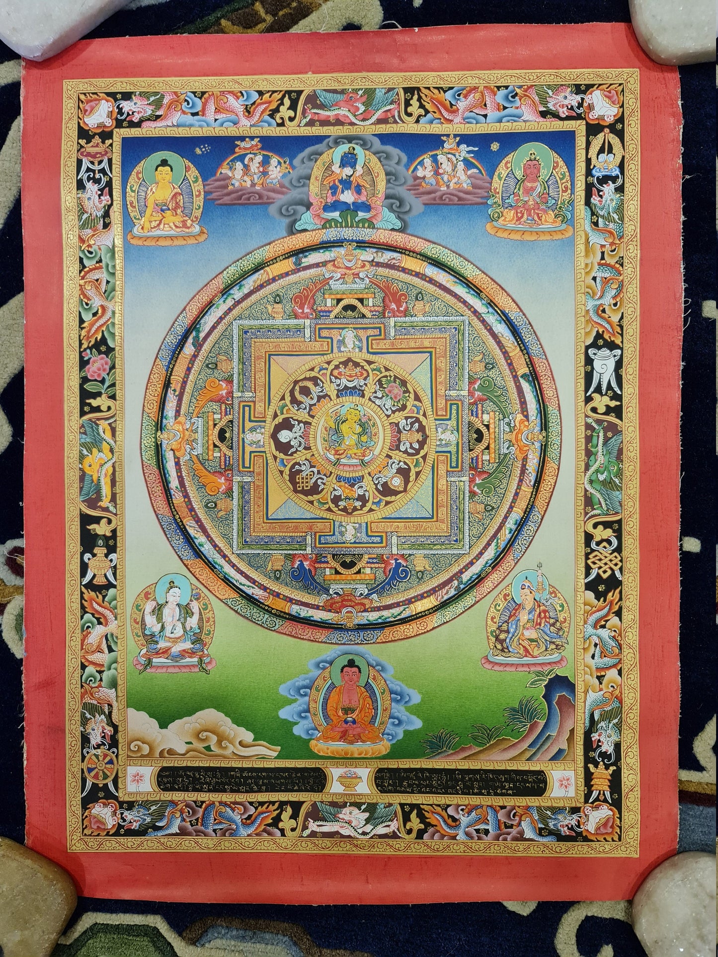 147. Manjushri (Manjushree) Mandala Thangka (Thanka). Free Brocade / Free Shipping.