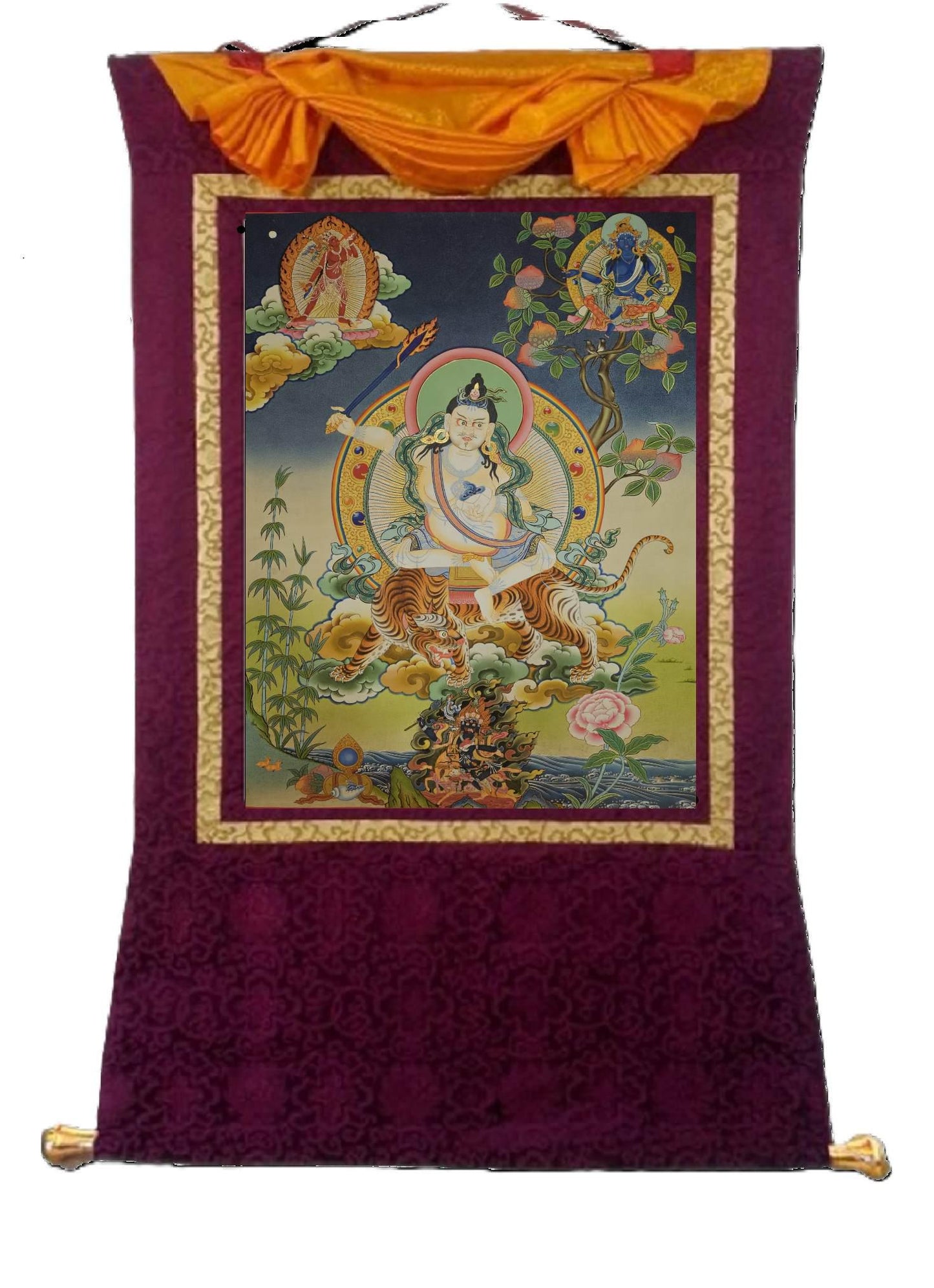 359. Lama Tsongkhapa as Mahasiddha Thangka (Thanka).  Free Brocade / Free Shipping.
