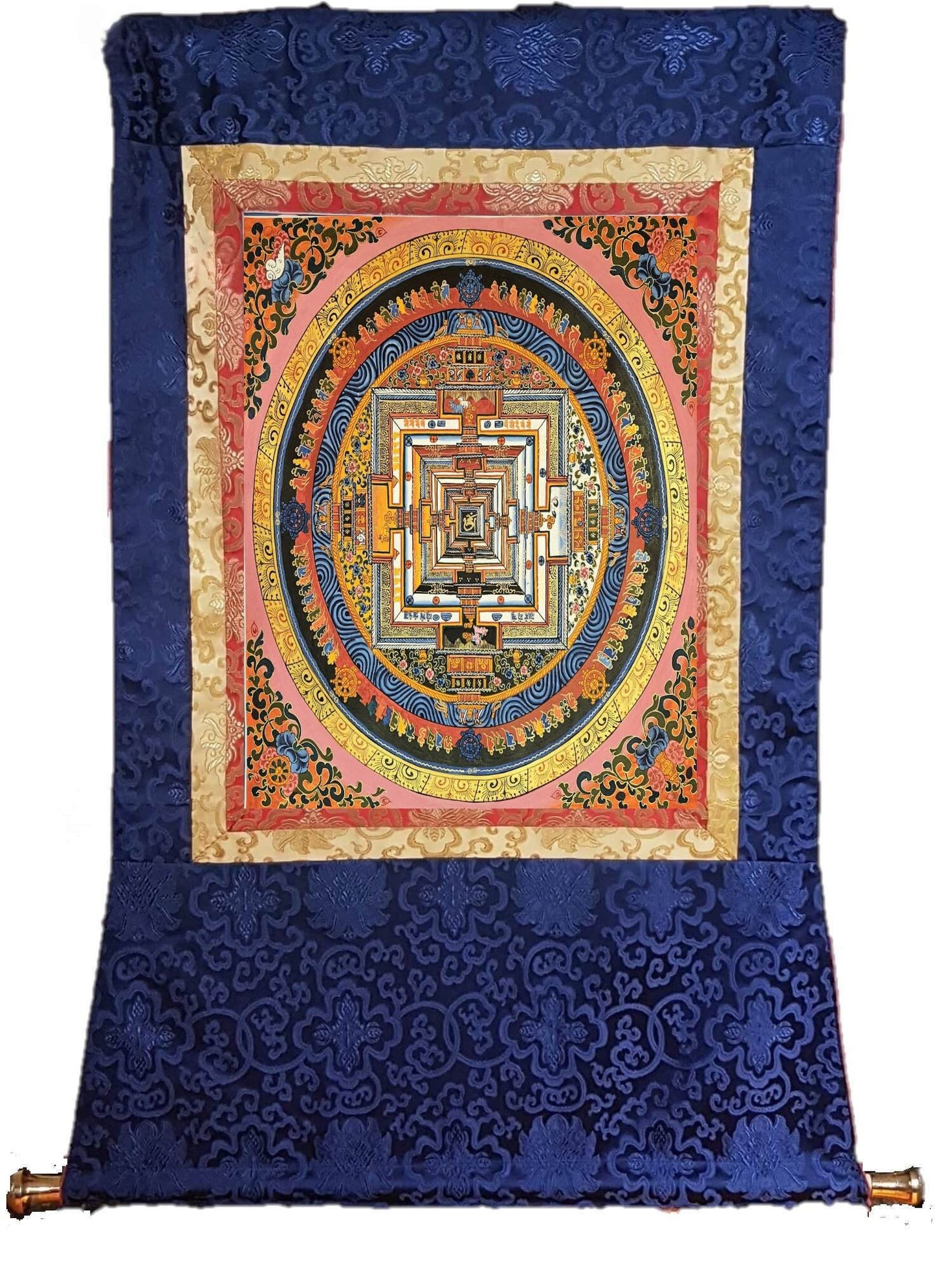 344. Kalachakra Mandala Thangka (Thanka). Free Brocade / Free Shipping.
