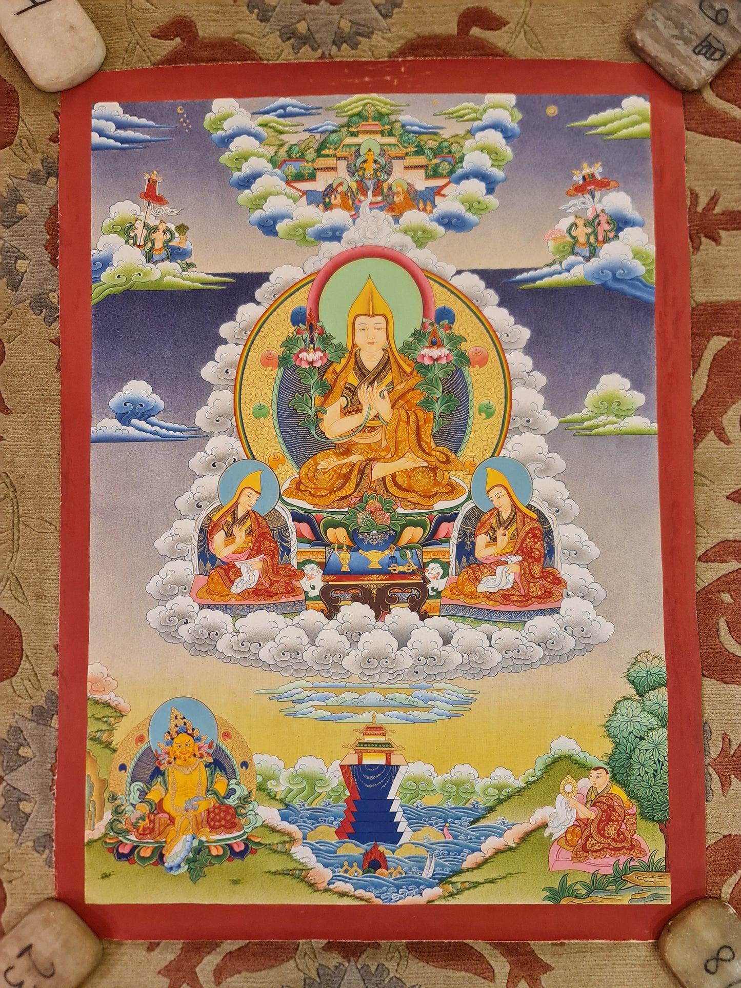 125. Lama Tsongkhapa Thangka (Thanka).  Free Brocade / Free Shipping.