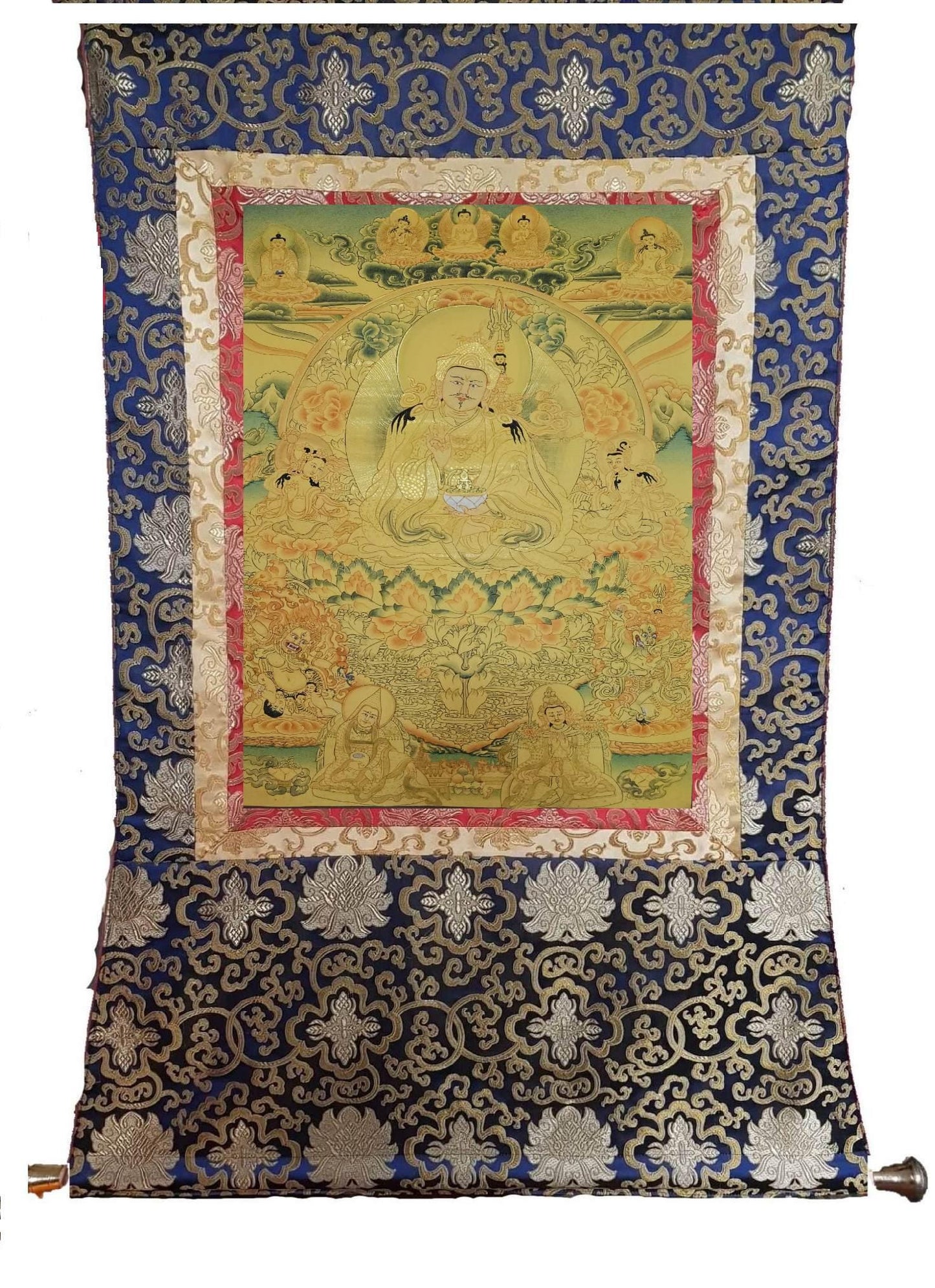 367. 8 Eight Guru Rinpoche Padmasambhava Tsen Gye Thanka (Thangka). Free Brocade / Free Shipping.