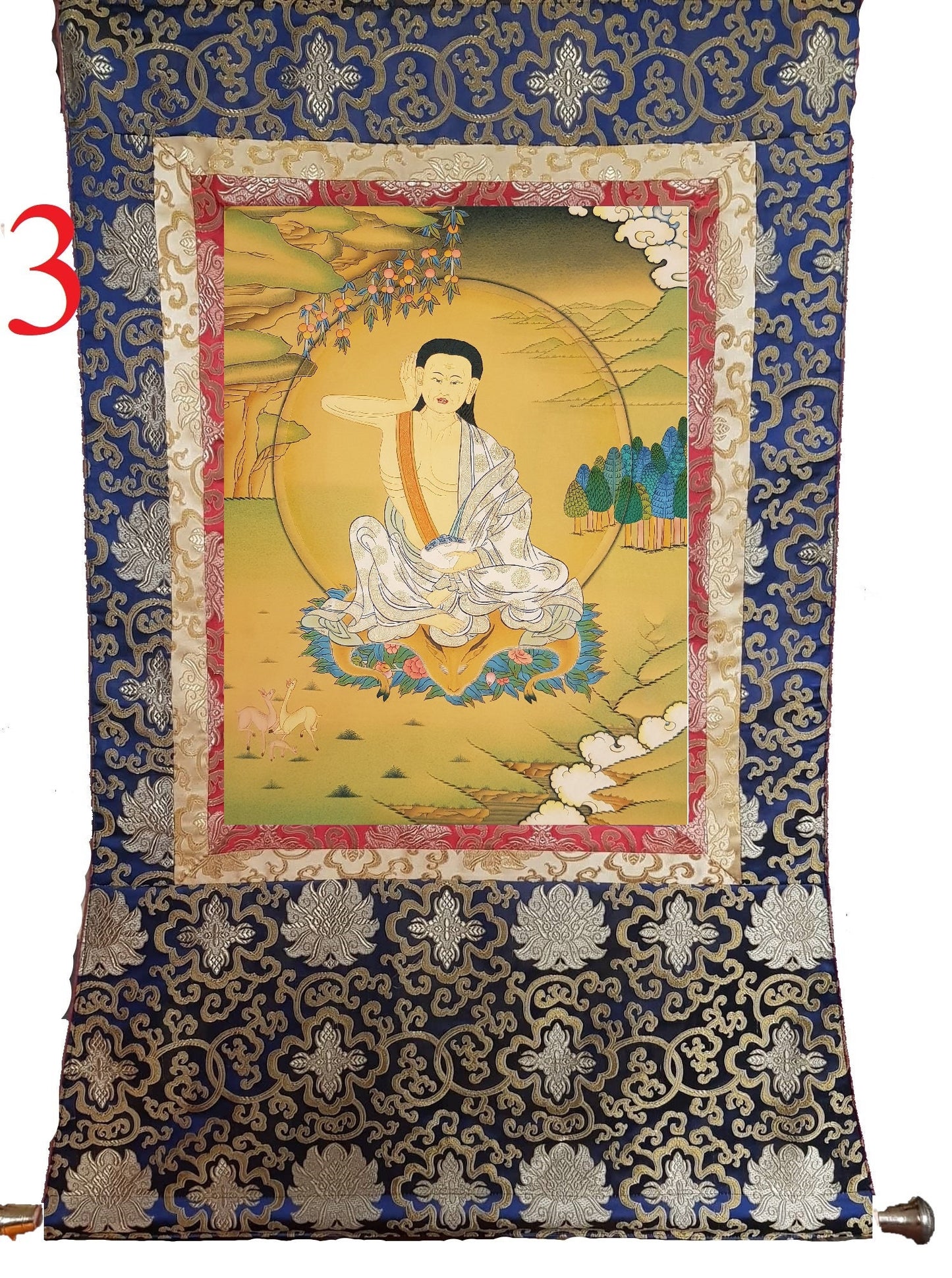 97. Milarepa Thangka (Thanka). Free Brocade / Free Shipping.