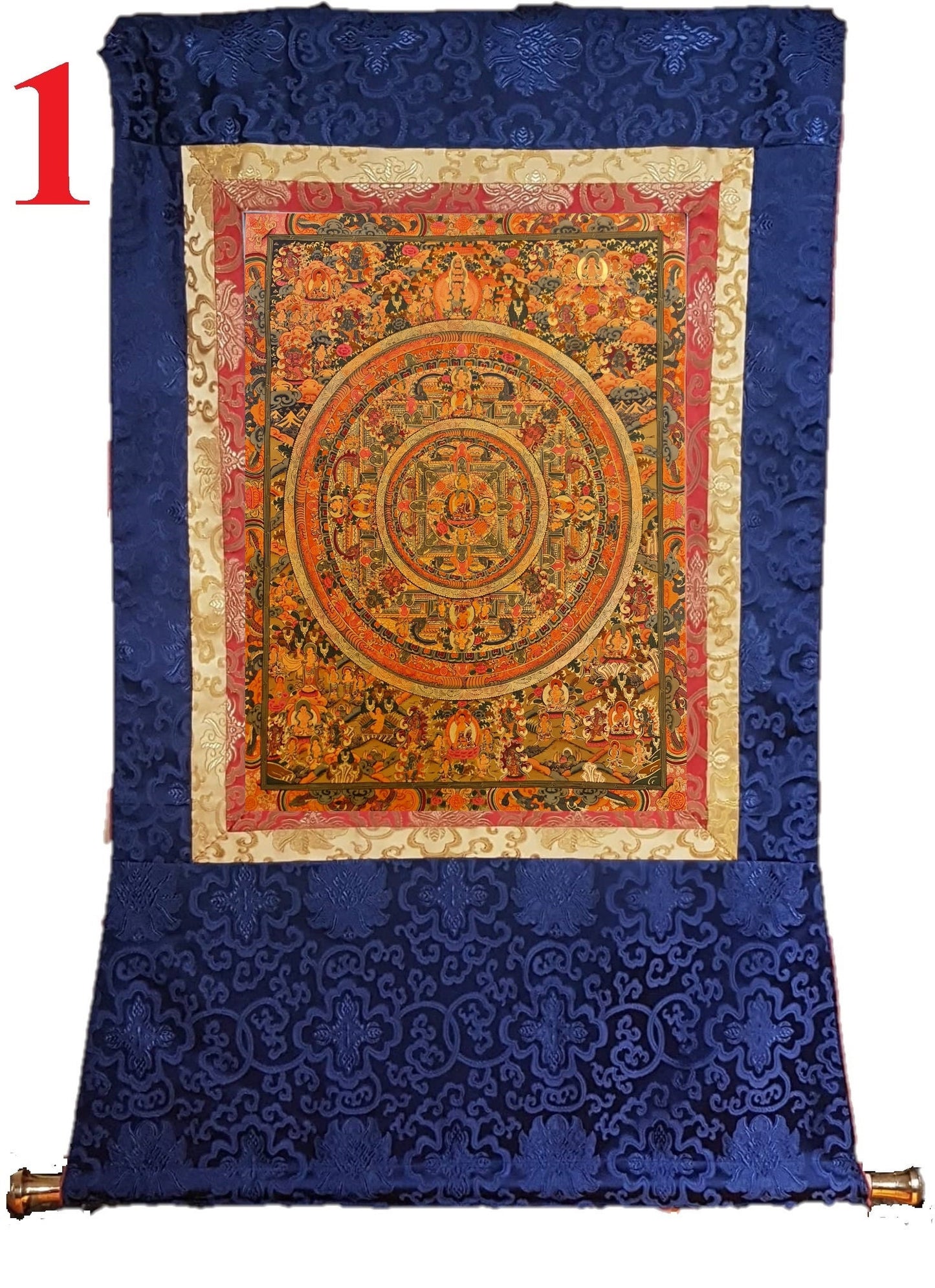 226. Buddha Mandala Thangka (Thanka). Free Brocade / Free Shipping.