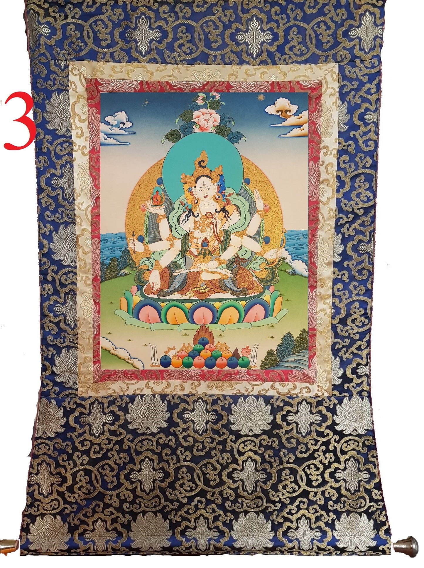 99. Namgyalma Thangka (Thanka).  Free Brocade / Free Shipping.