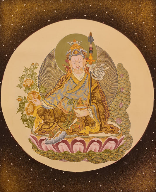61. Guru Rinpoche Padmasambhava Thanka (Thangka). Free Brocade / Free Shipping.