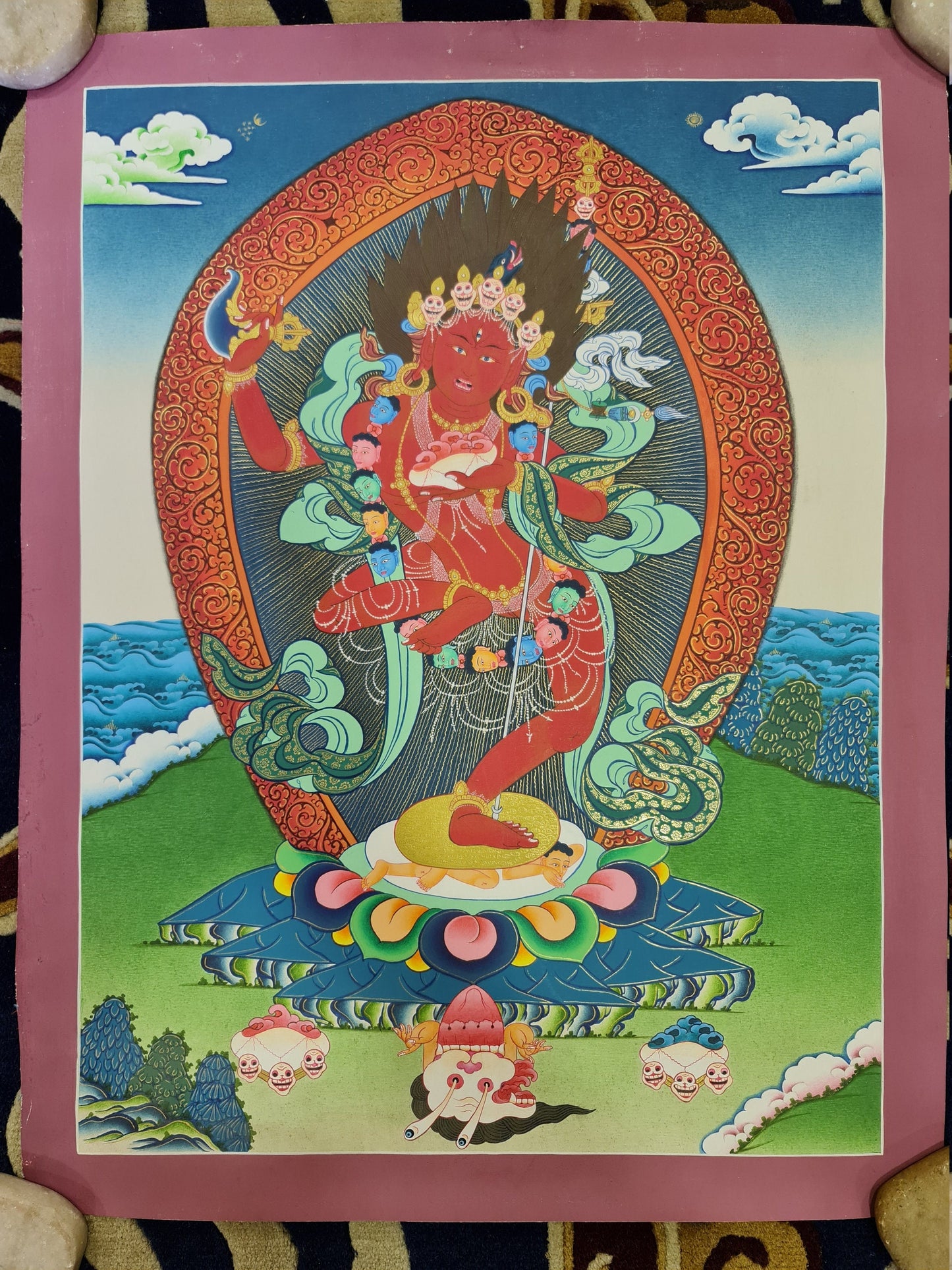 78. Samding Dorje Phagmo (Phamo) Thangka (Thanka). Free Brocade / Free Shipping.
