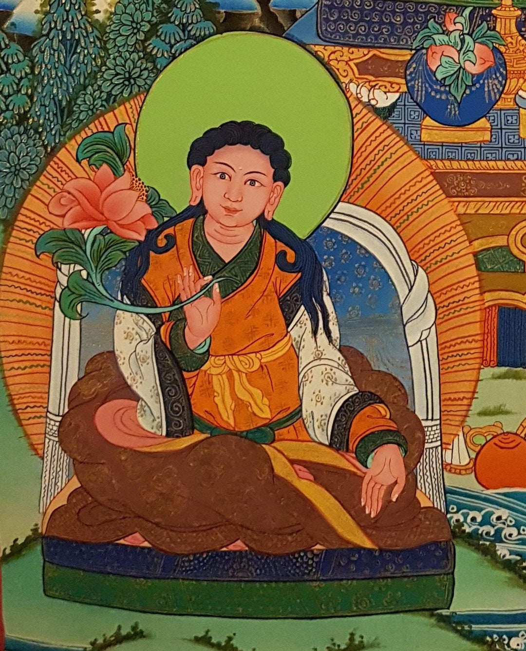 8. Atisa Dipankara Srijnana Thanka (Thangka). Free Brocade / Free Shipping.