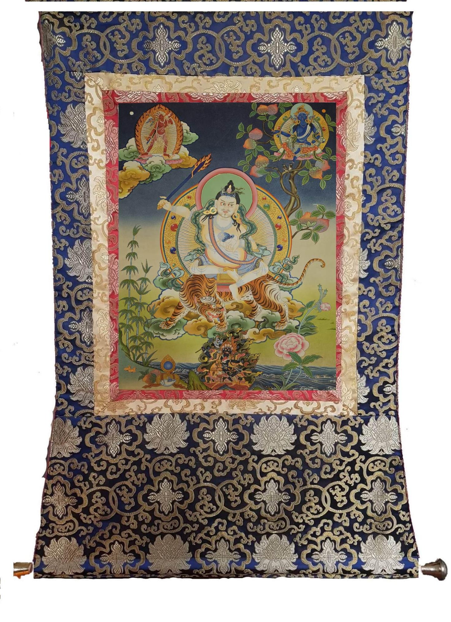 359. Lama Tsongkhapa as Mahasiddha Thangka (Thanka).  Free Brocade / Free Shipping.