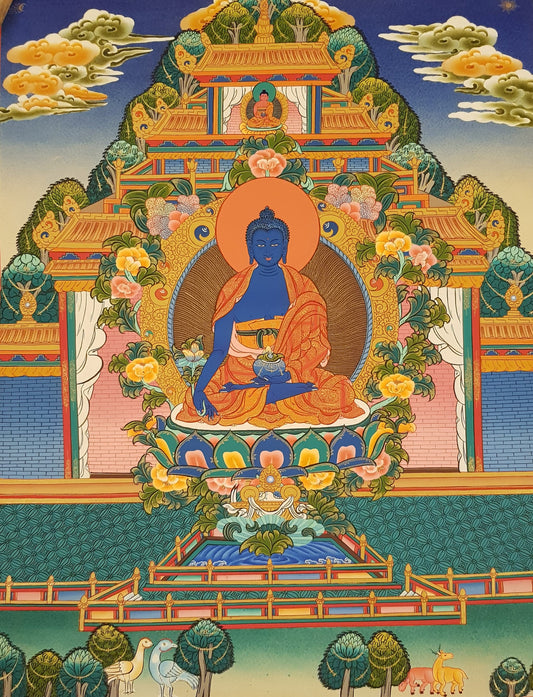 88. Medicine Buddha Thanka (Thangka). Free Brocade / Free Shipping.
