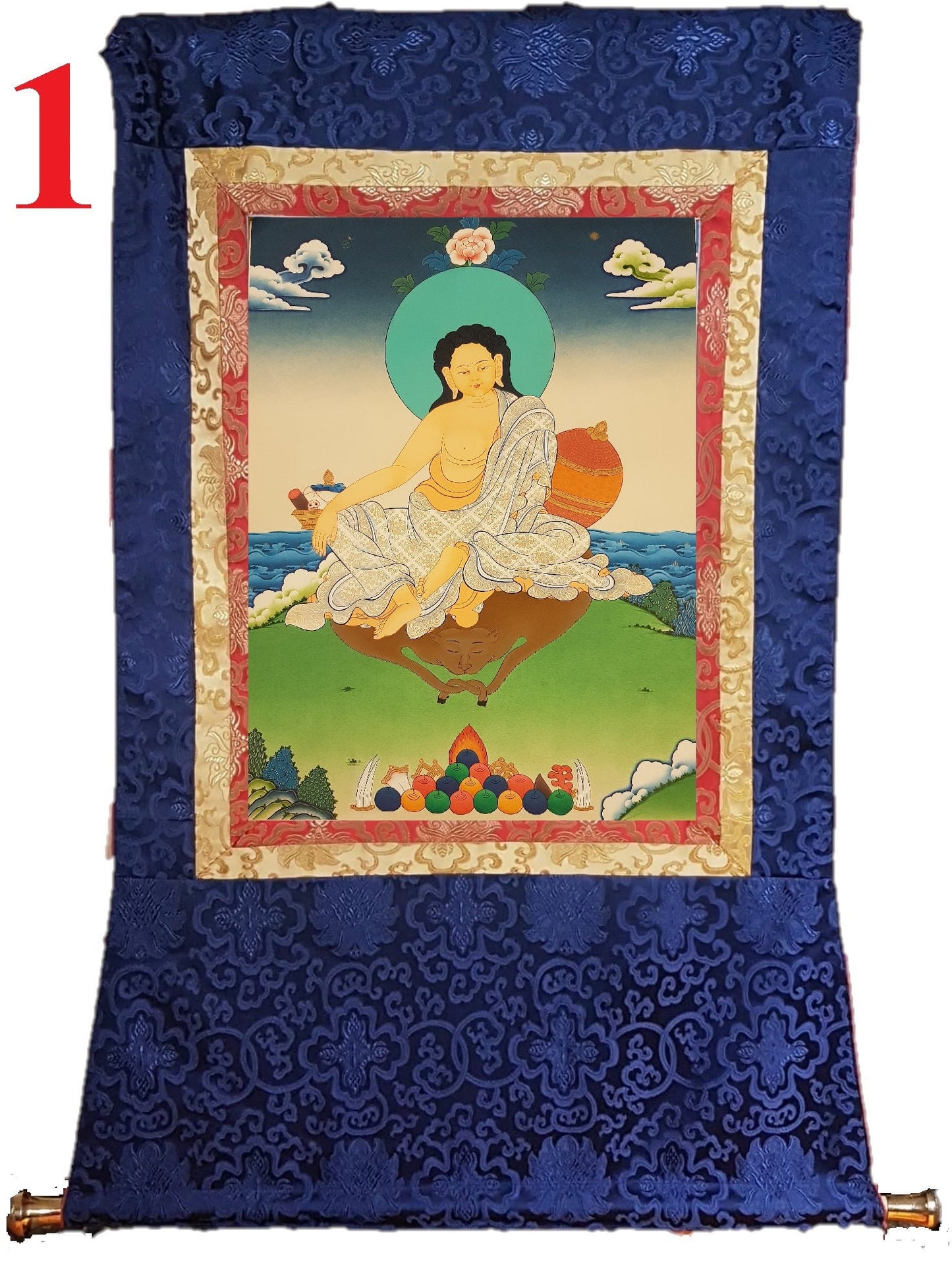 96. Milarepa Thangka (Thanka). Free Brocade / Free Shipping.