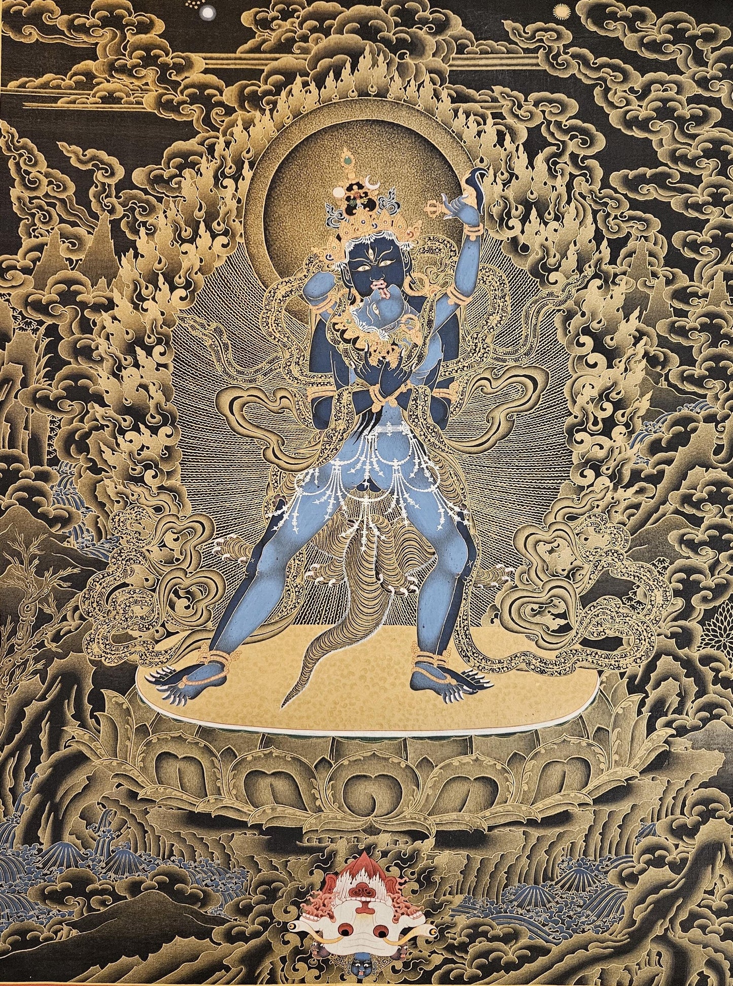 240. Two-Armed Heruka Chakrasamvara with Consort Thangka (Thanka). Free Brocade / Free Shipping.