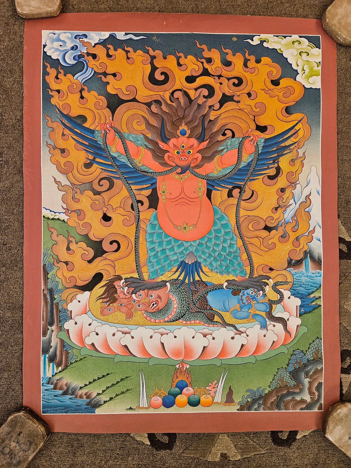 353. Garuda Thangka (Thanka). Free Brocade / Free Shipping.