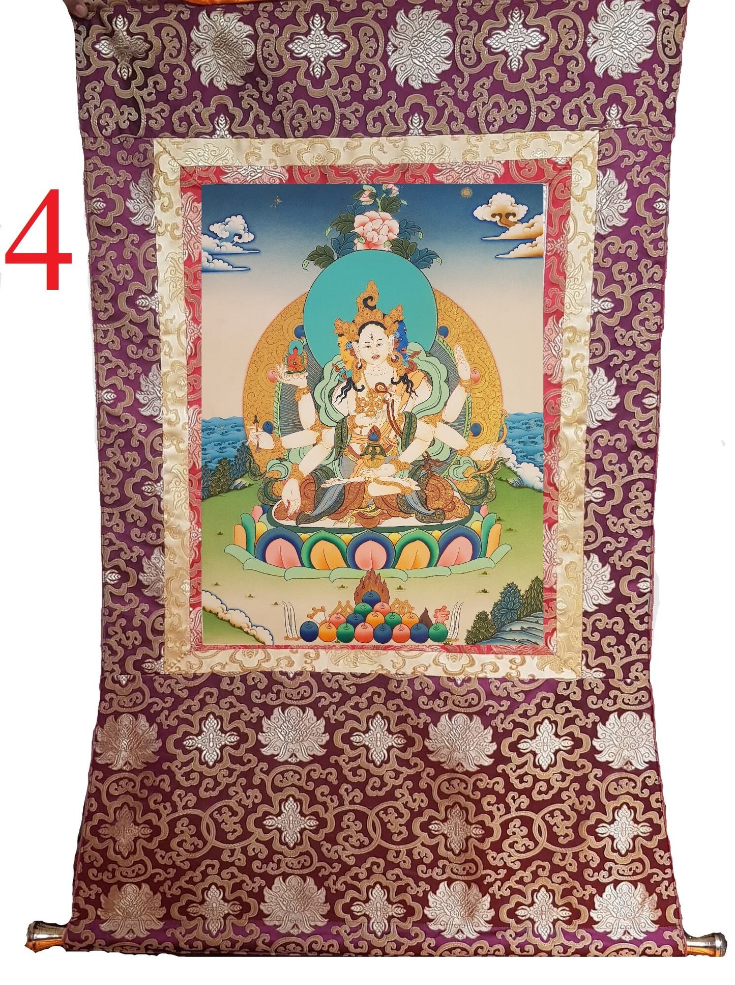 99. Namgyalma Thangka (Thanka).  Free Brocade / Free Shipping.