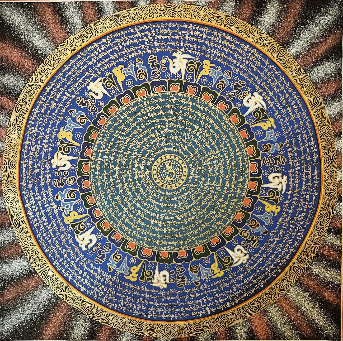 347. Mantra Mandala Thangka (Thanka). Free Brocade / Free Shipping.