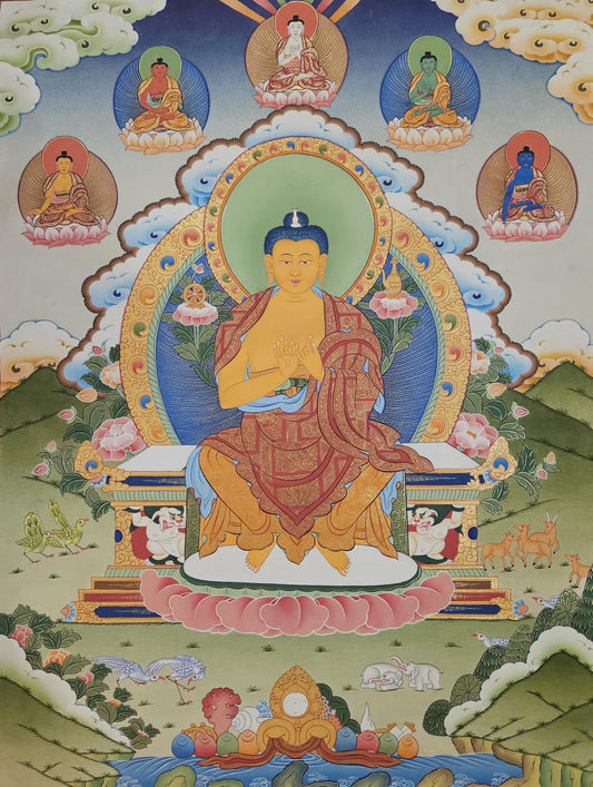 385. Maitreya (Metteyya) Buddha Thangka (Thanka). Free Brocade / Free Shipping.