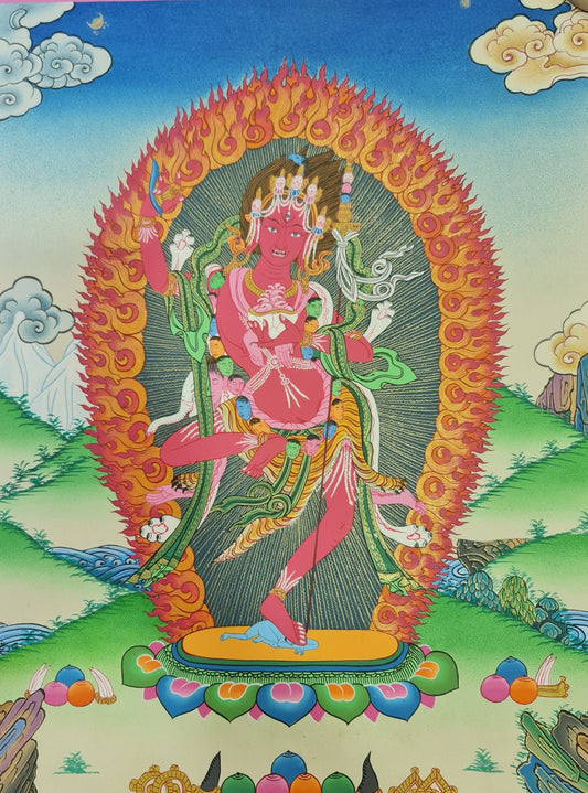 76. Samding Dorje Phagmo (Phamo) Thangka (Thanka). Free Brocade / Free Shipping.