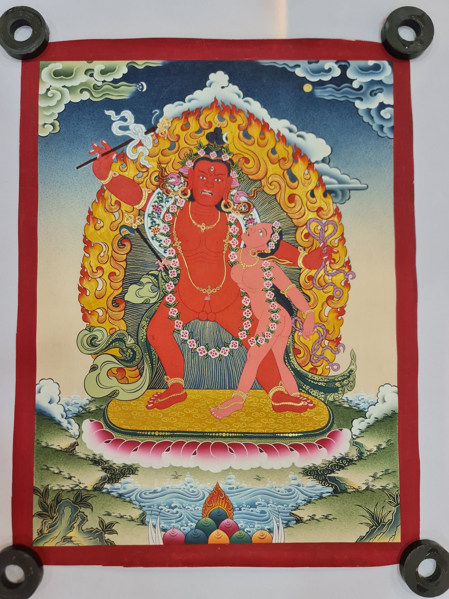 293. Shiva and Parvati Thanka (Thangka). Free Brocade / Free Shipping.