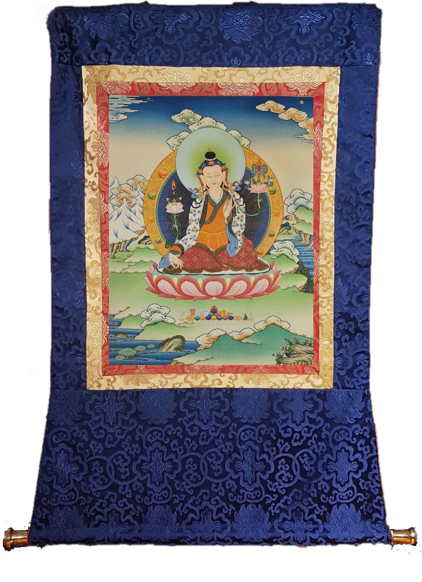 316. Yuthok the Elder "Father of Sowa Rigpa" Thangka (Thanka). Free Brocade / Free Shipping.