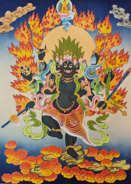 277. Aakash Bhairav Thanka (Thangka). Free Brocade / Free Shipping.