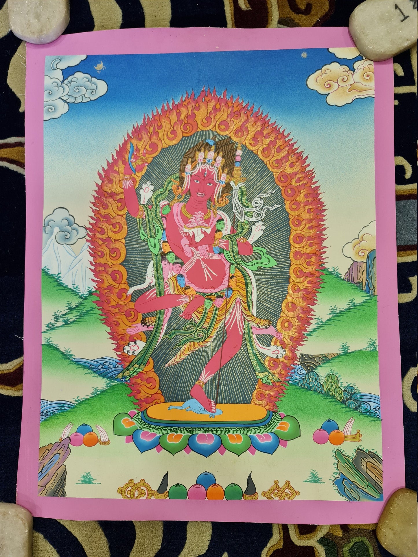 76. Samding Dorje Phagmo (Phamo) Thangka (Thanka). Free Brocade / Free Shipping.