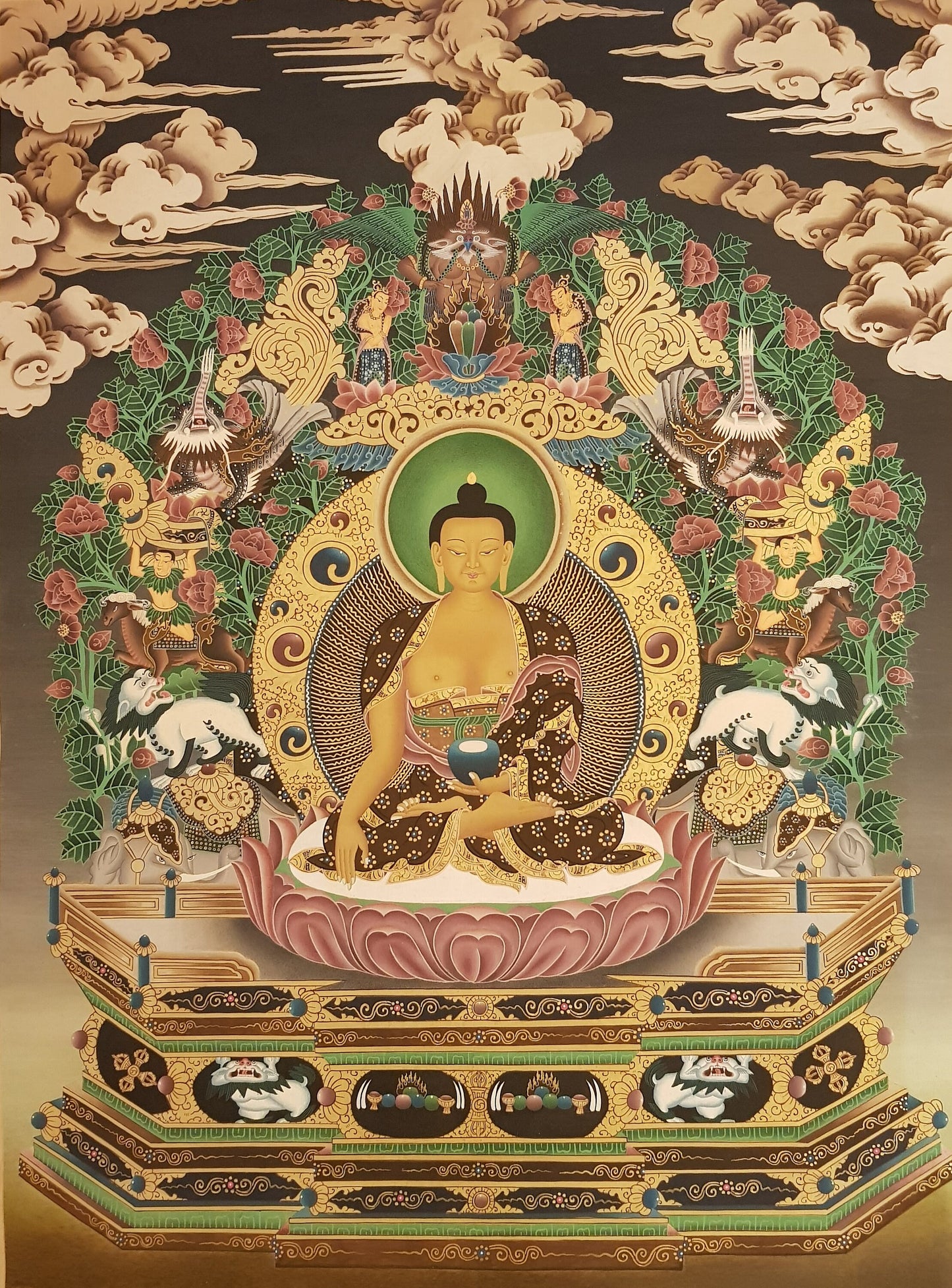 119. Fine Art Shakyamuni Buddha Thangka (Thanka). Free Brocade / Free Shipping.