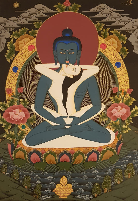 105. Samantabhadra Thangka (Thanka).  Free Brocade / Free Shipping.
