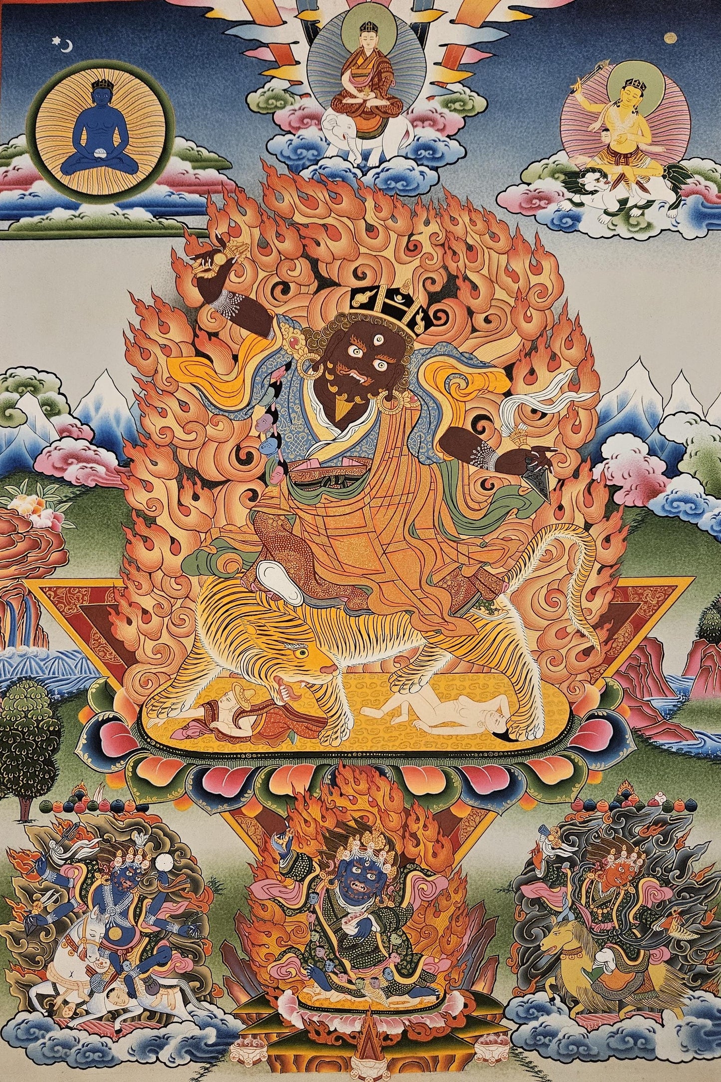 236. Karmapa Dorje Drollo Sadhana of Mahamudra Thangka (Thanka) with Free Brocade / Free Shipping.