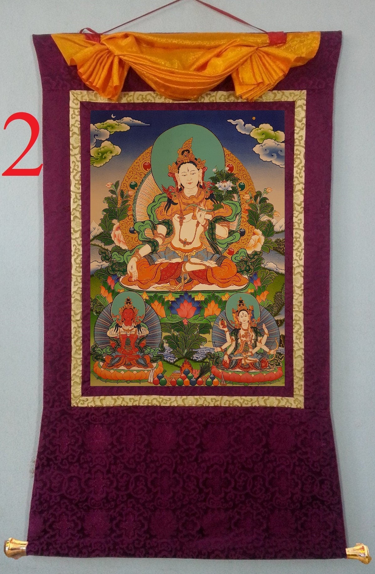 149. White Tara Thangka (Thanka). Free Brocade / Free Shipping.