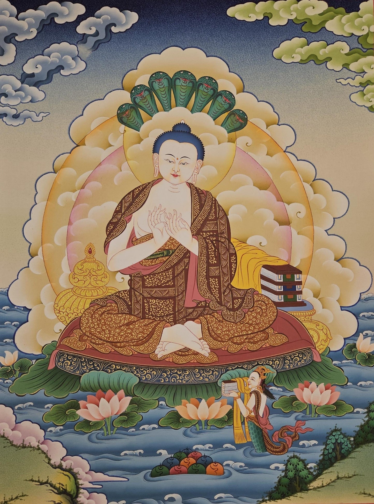 399. Nagarjuna Thangka (Thanka). Free Brocade / Free Shipping.