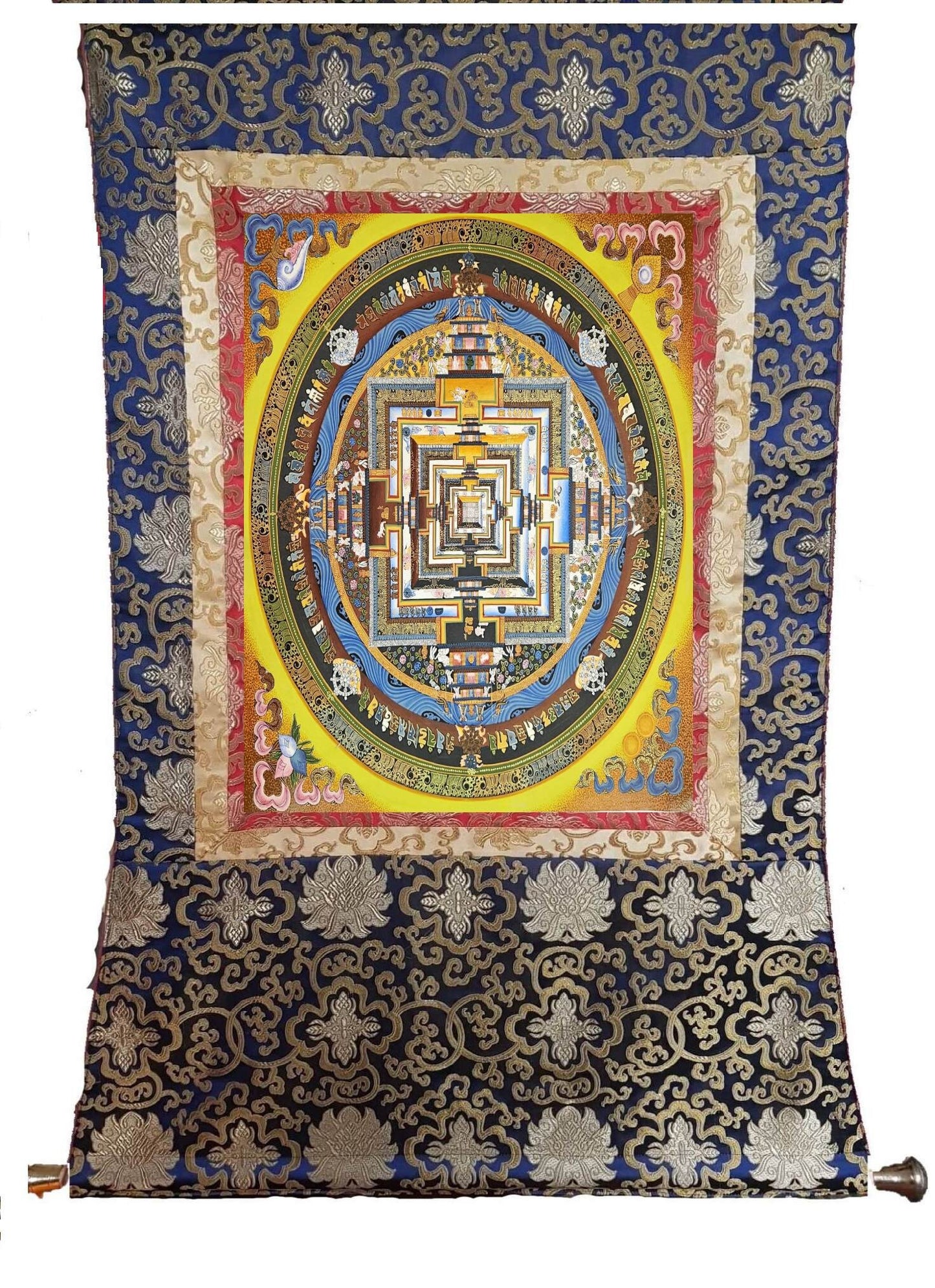 343. Kalachakra Mandala Thangka (Thanka). Free Brocade / Free Shipping.
