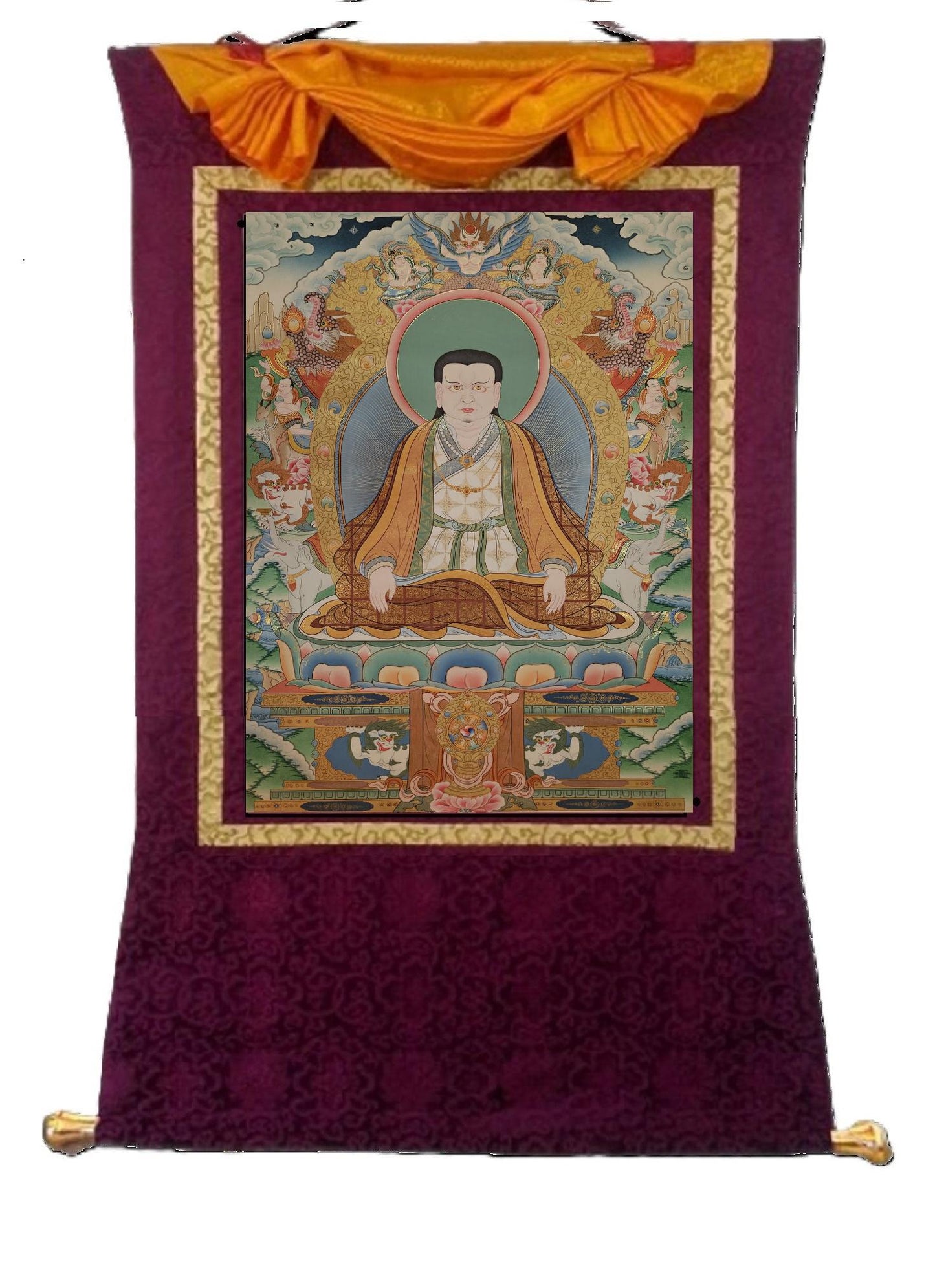 386. High Quality Marpa Lotsawa Thangka (Thanka).  Free Brocade / Free Shipping.