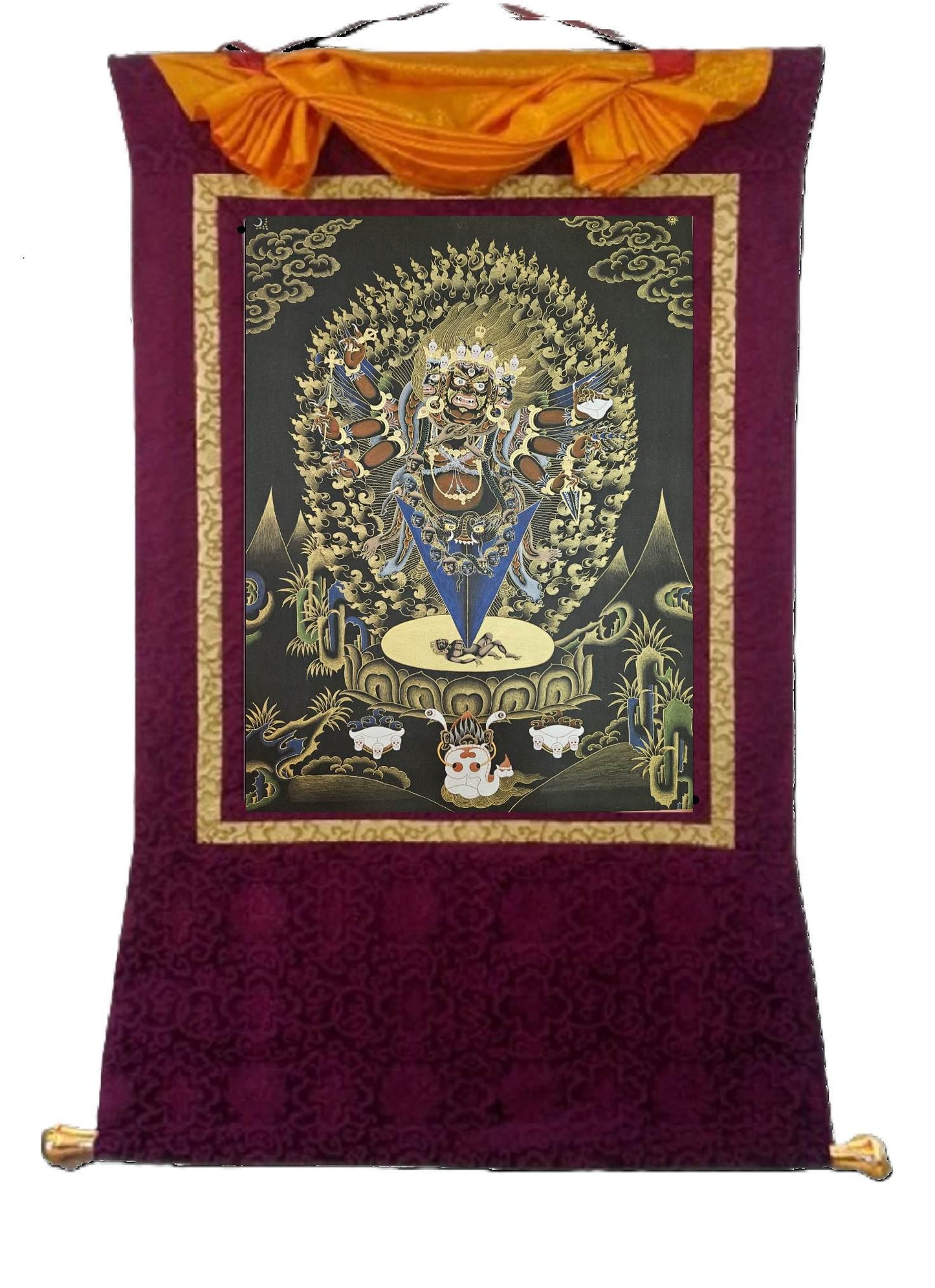 371. Guru Dragpur Thangka (Thanka) Painting. Free Brocade / Free Shipping.