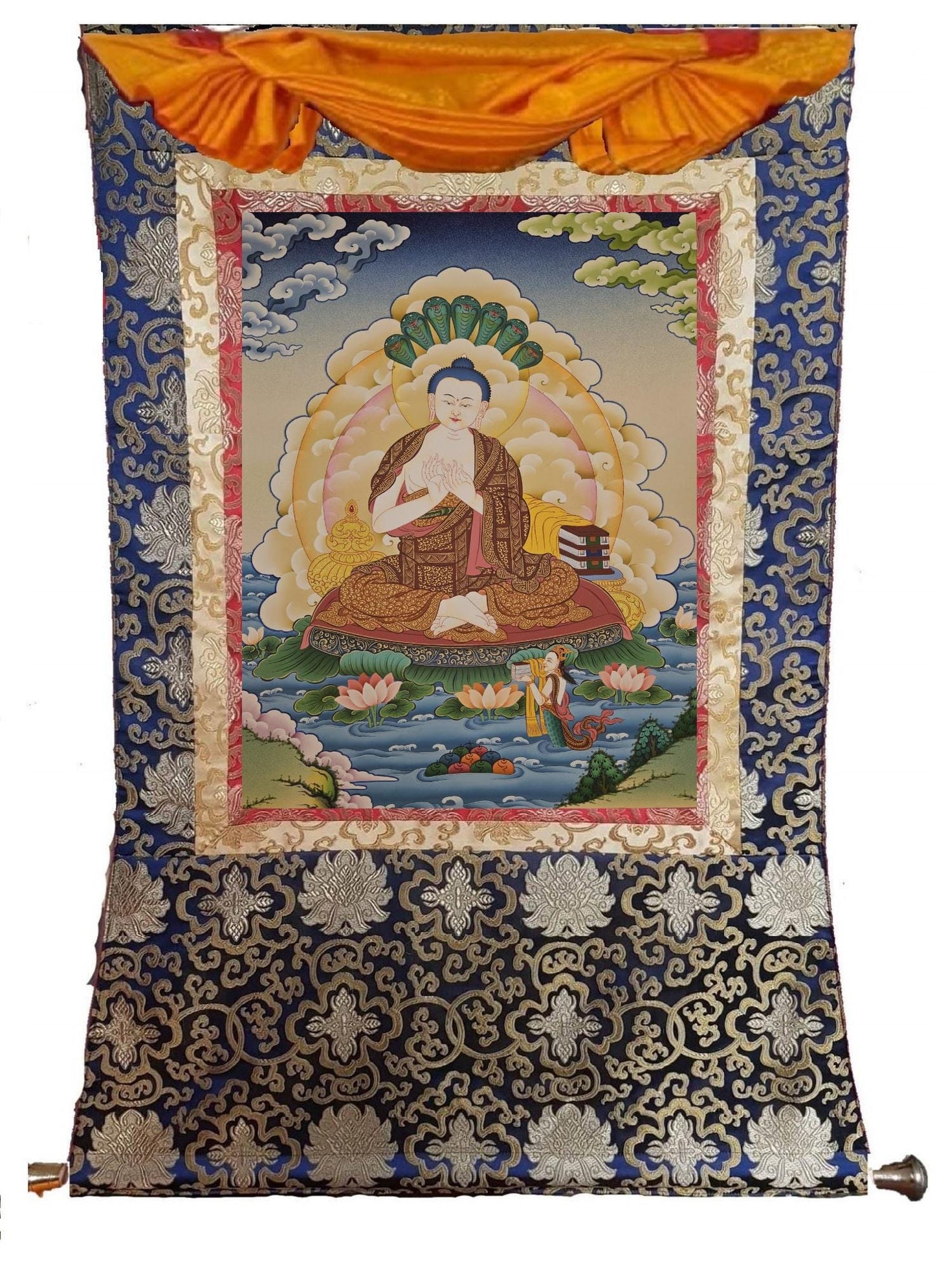 399. Nagarjuna Thangka (Thanka). Free Brocade / Free Shipping.