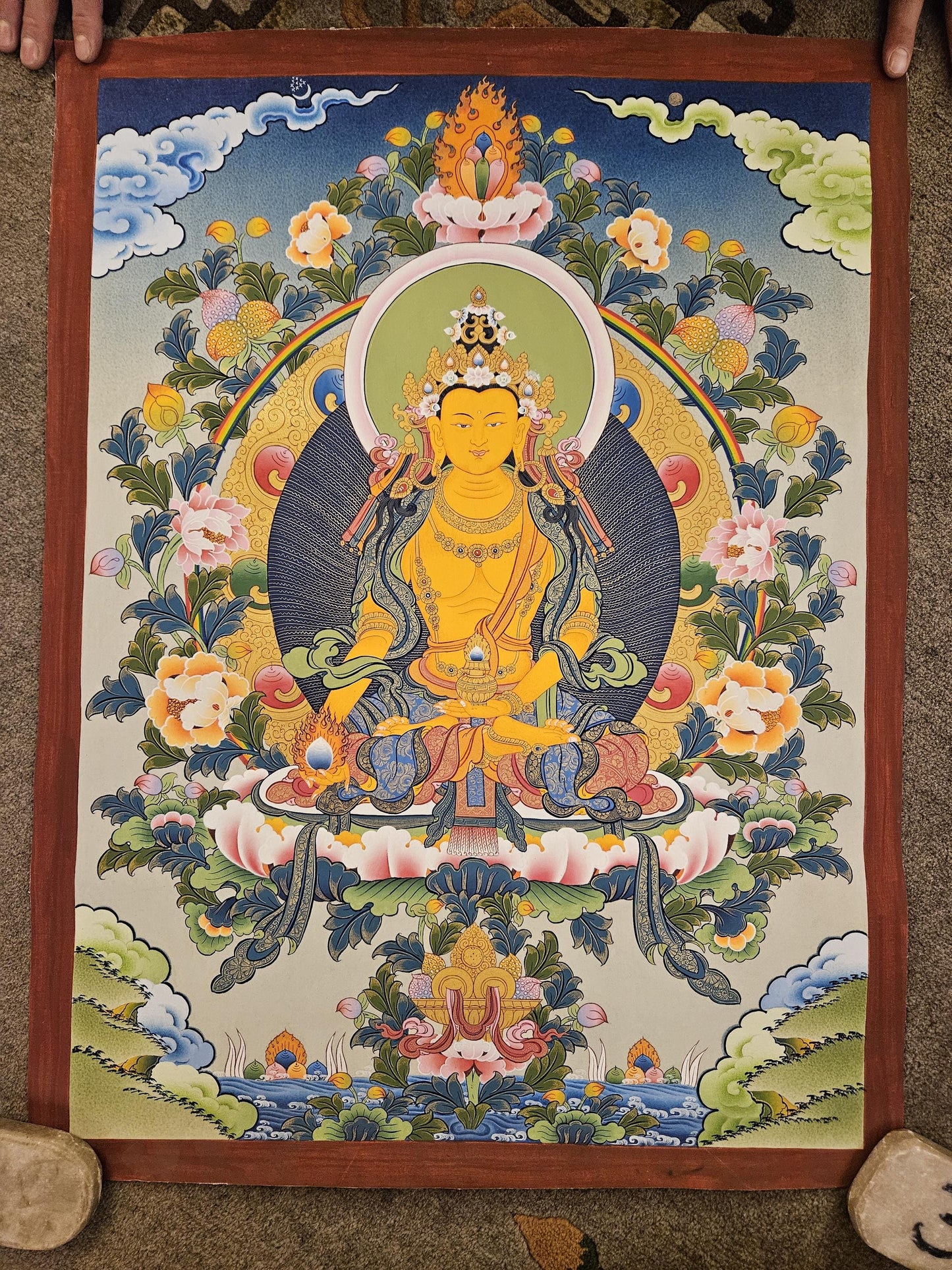 163. Ksitigarbha Sa-E Nyingpo (Sai Nyingpo) Thanka (Thangka). Free Brocade / Free Shipping.