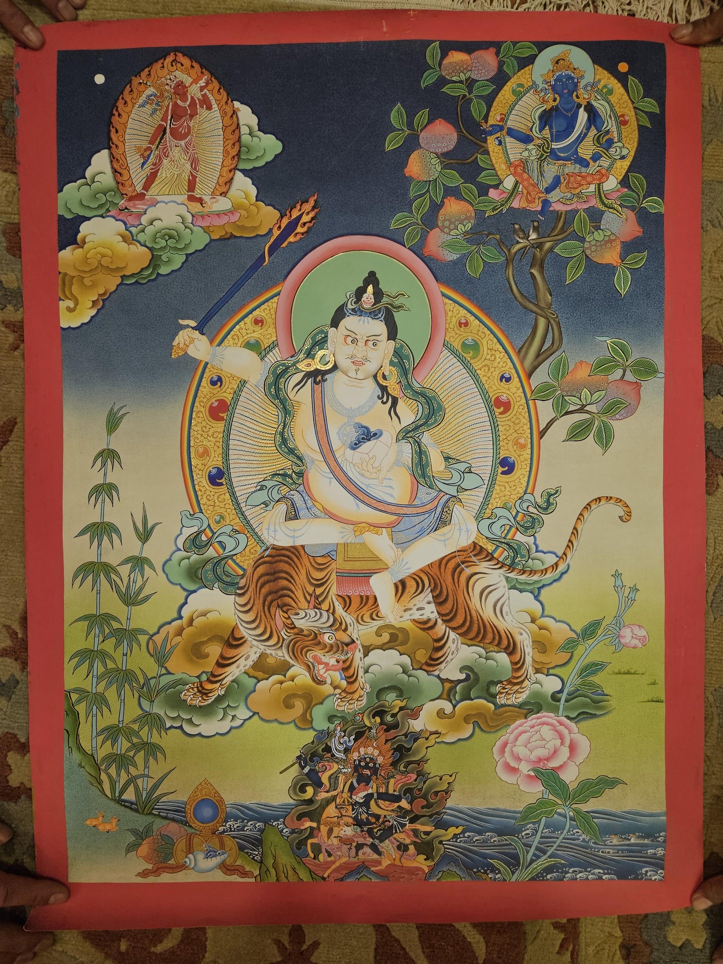 359. Lama Tsongkhapa as Mahasiddha Thangka (Thanka).  Free Brocade / Free Shipping.