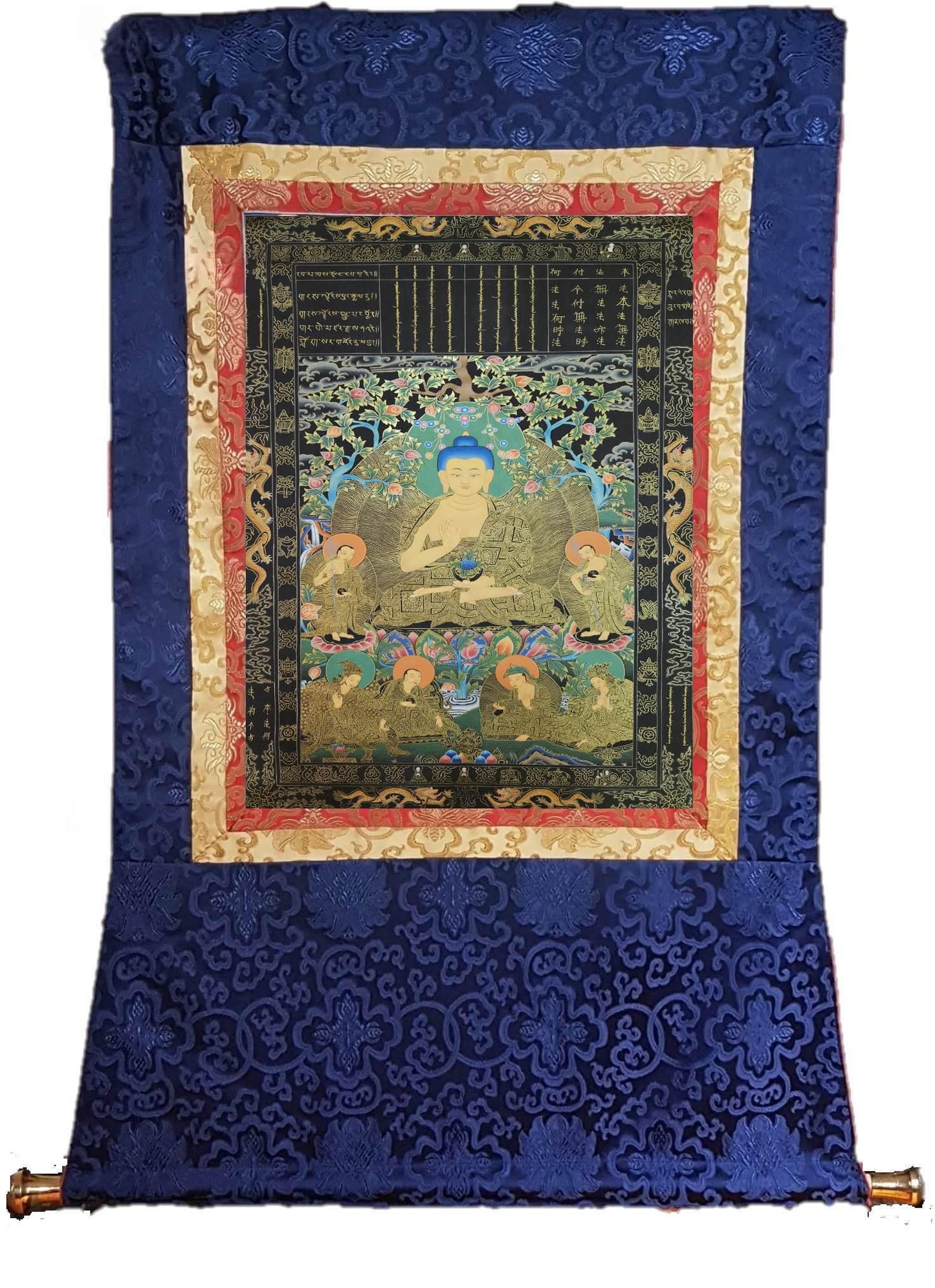 370. Buddha Kanakamuni Konagamana Kanakagamana Thangka (Thanka). Free Brocade / Free Shipping.