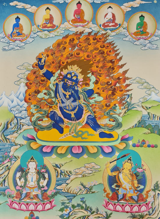 50. Vajrapani Thangka (Thanka). Free Brocade / Free Shipping.