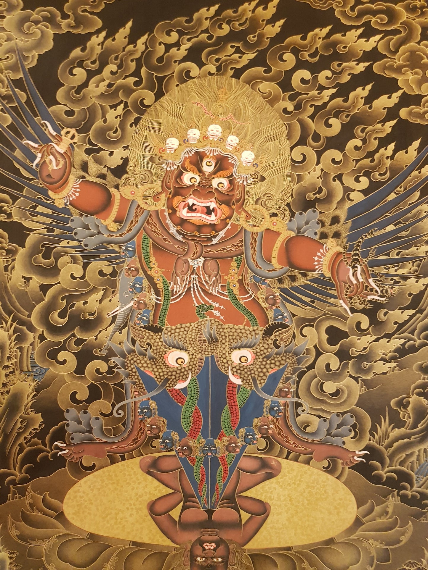 20. Guru Dragpur Thangka (Thanka) Painting. Free Brocade / Free Shipping.