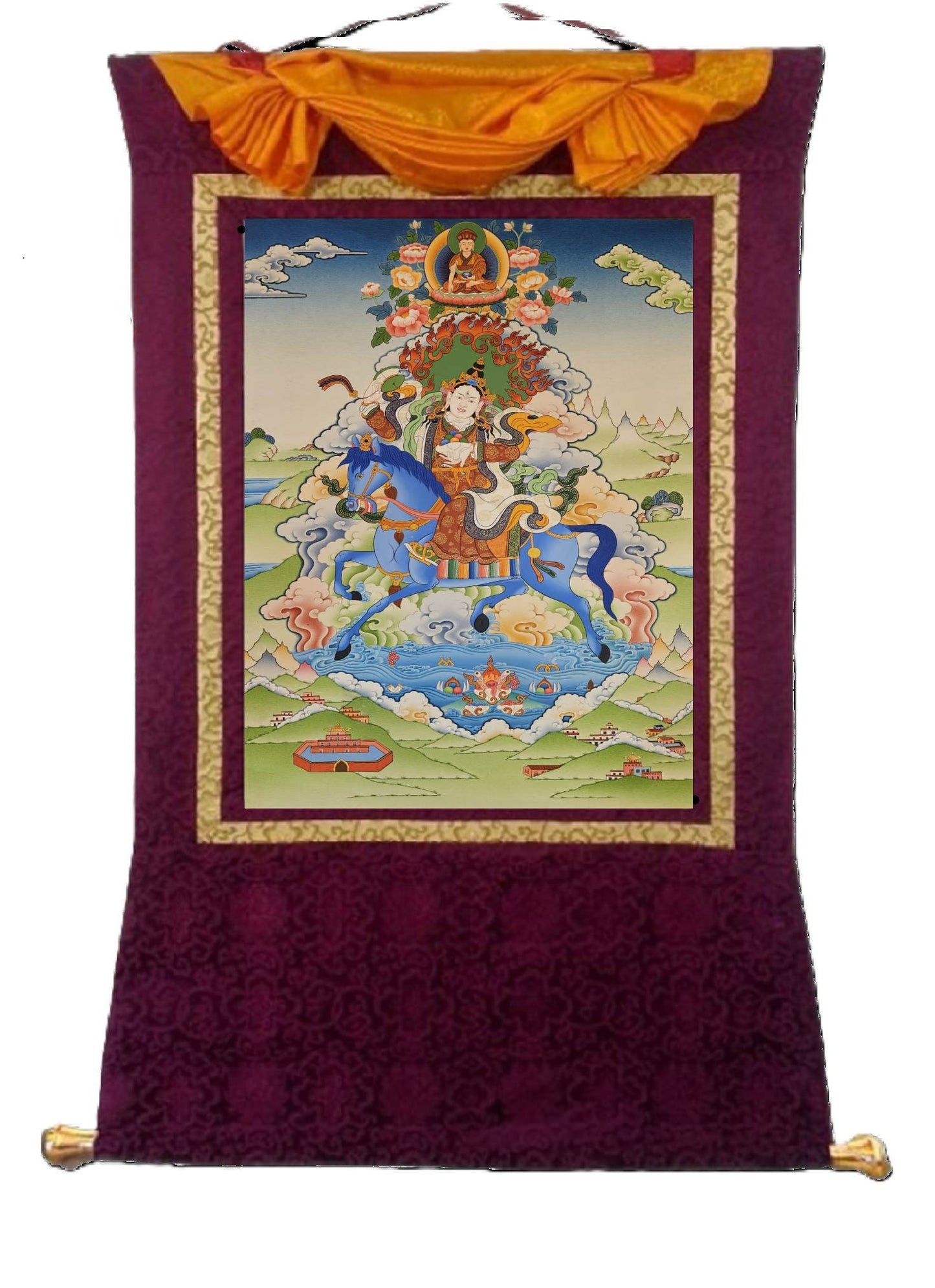 351. Achi Chokyi Drolma Thangka (Thanka).  Free Brocade / Free Shipping.