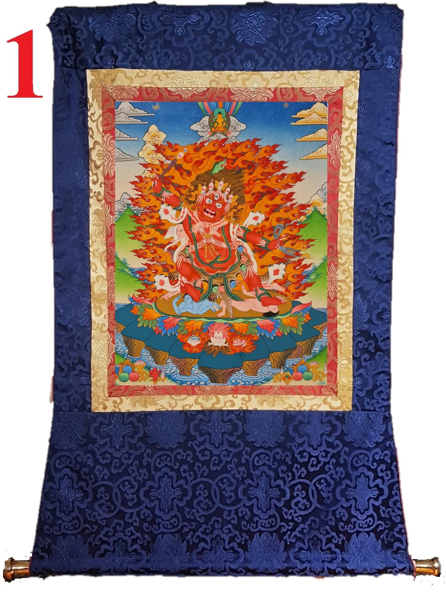167. Hayagriva Thanka (Thangka). Free Brocade / Free Shipping.