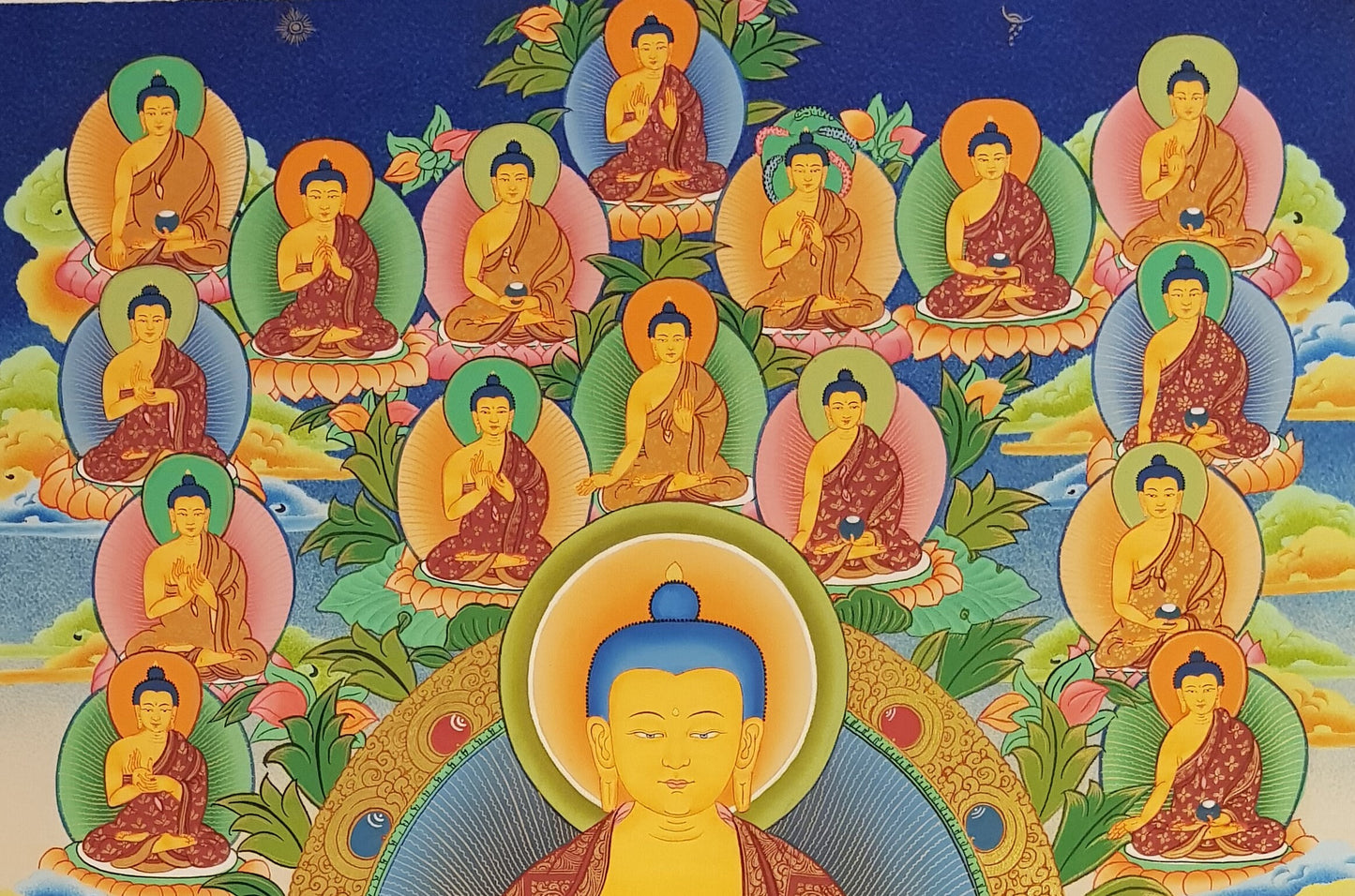 3. 35 Buddha Thangka (Thanka). Free Brocade / Free Shipping.