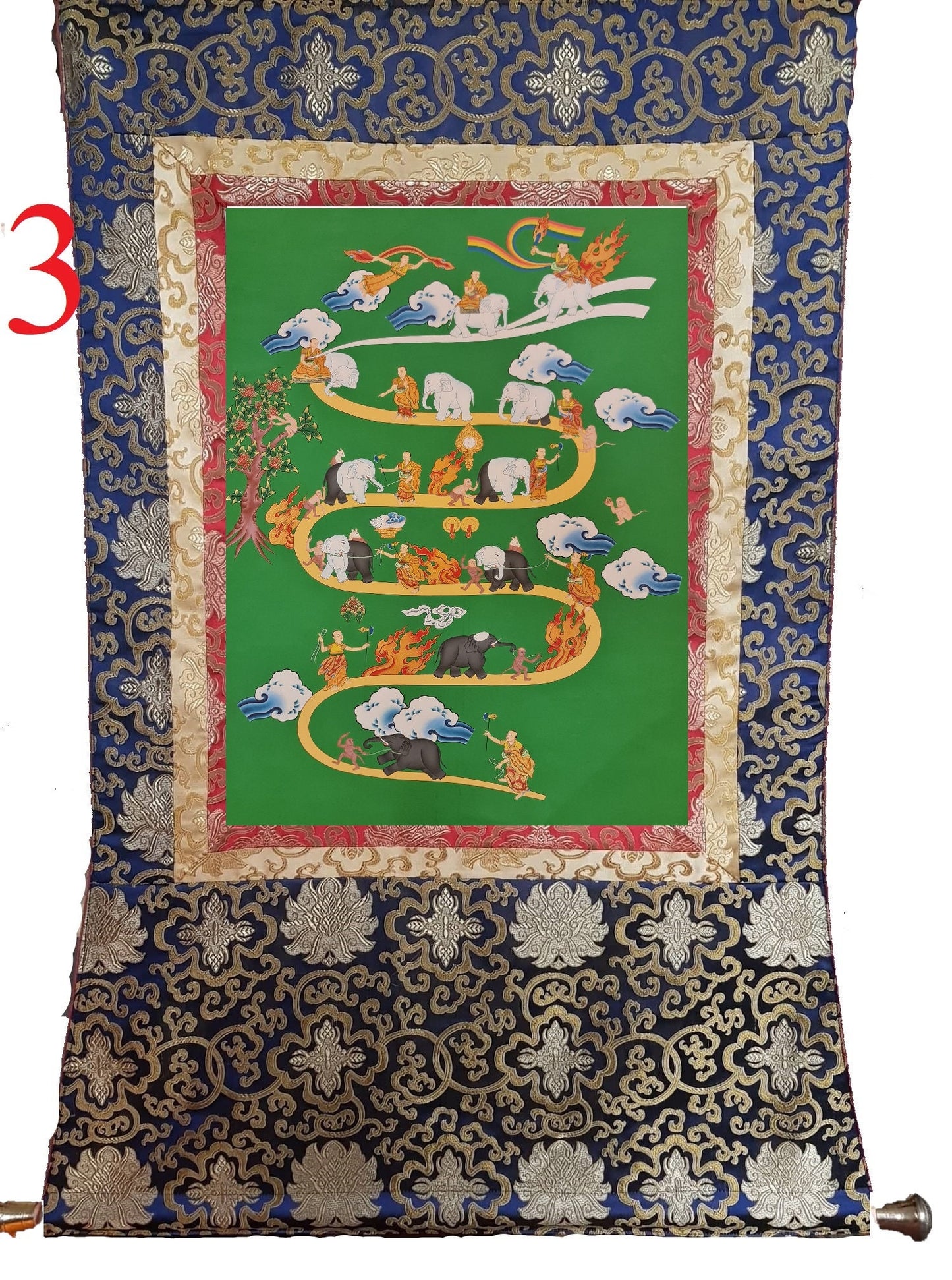 205. Samatha (Way to Heaven) Thangka (Thanka). Free Brocade / Free Shipping.