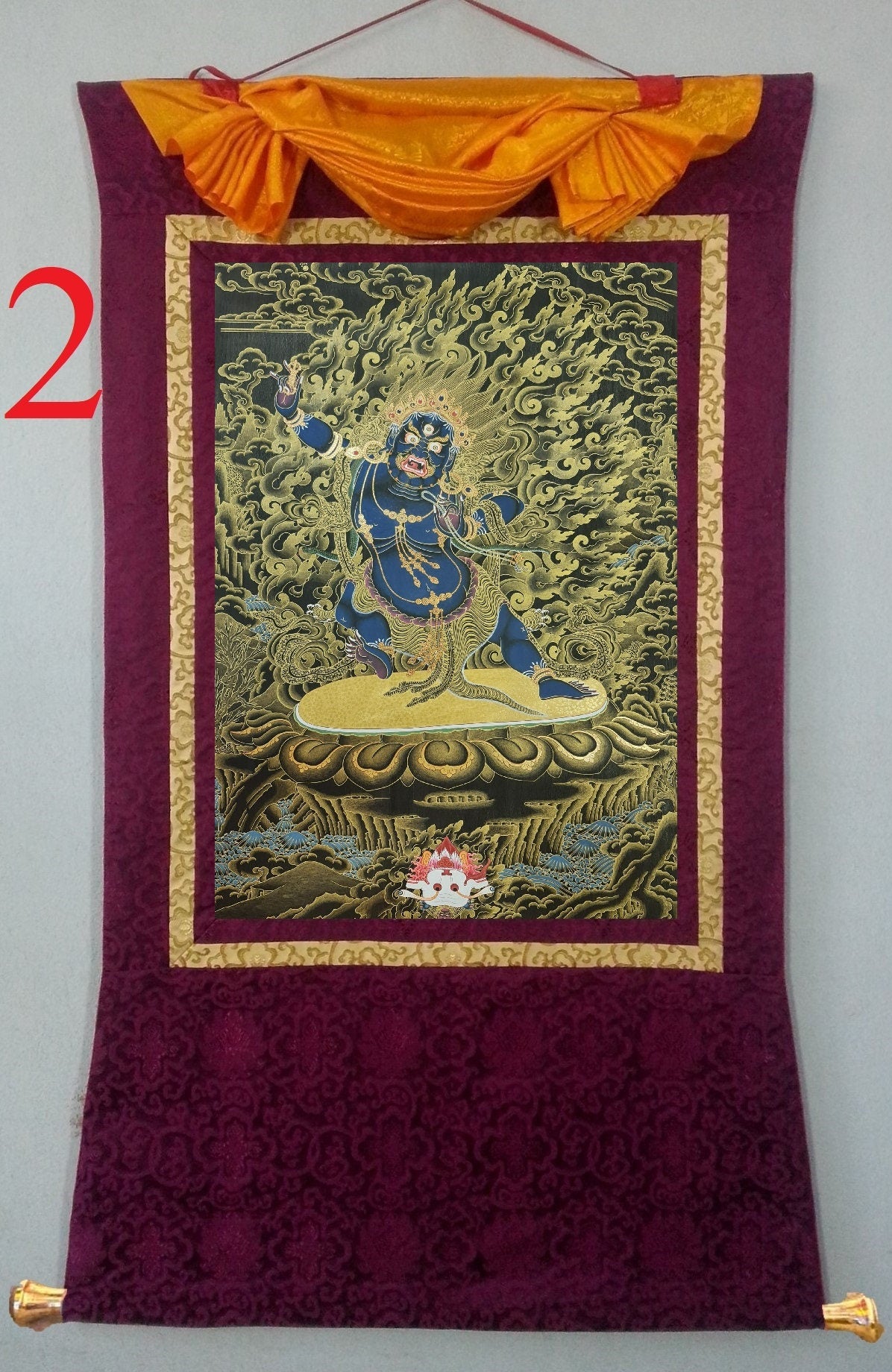 235. Vajrapani Thangka (Thanka). Free Brocade / Free Shipping.