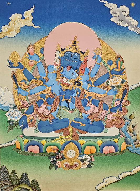 400. Akshobhyavajra Guhyasamaja Thangka (Thanka). Free Brocade / Free Shipping.