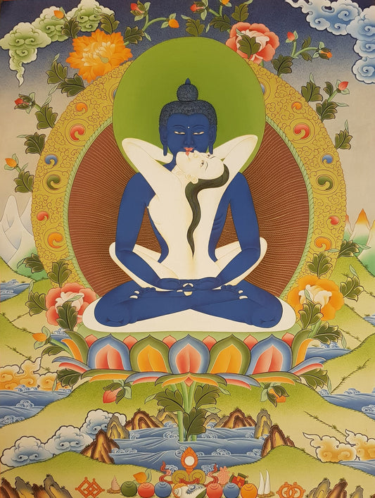 103. Samantabhadra Thangka (Thanka).  Free Brocade / Free Shipping.